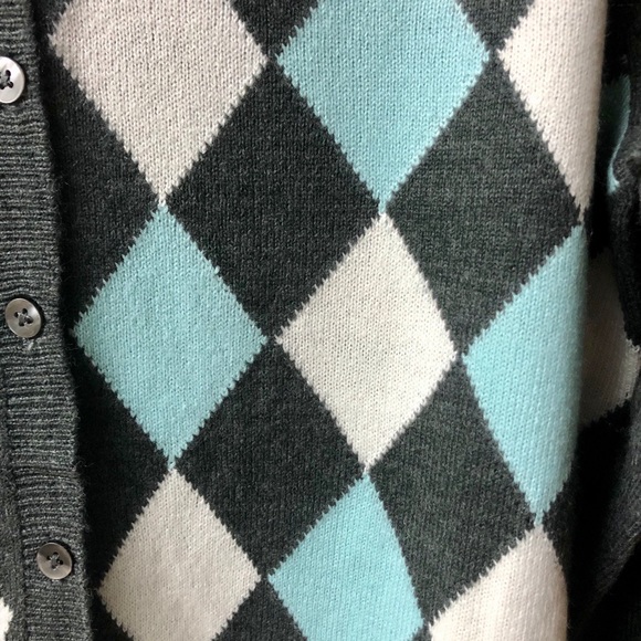 Croft&Barrow Cardigan Sweater Argyle Print - Picture 2 of 8